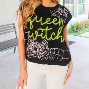 NWT Queen of Sparkles Queen Witch Sweater Vest - L